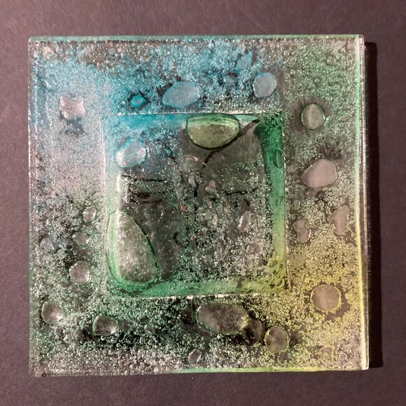 Vintage MGM Grand Las Vegas Tre Visi Restaurant Glass Small Dish or Ashtray - Picture 3 of 4